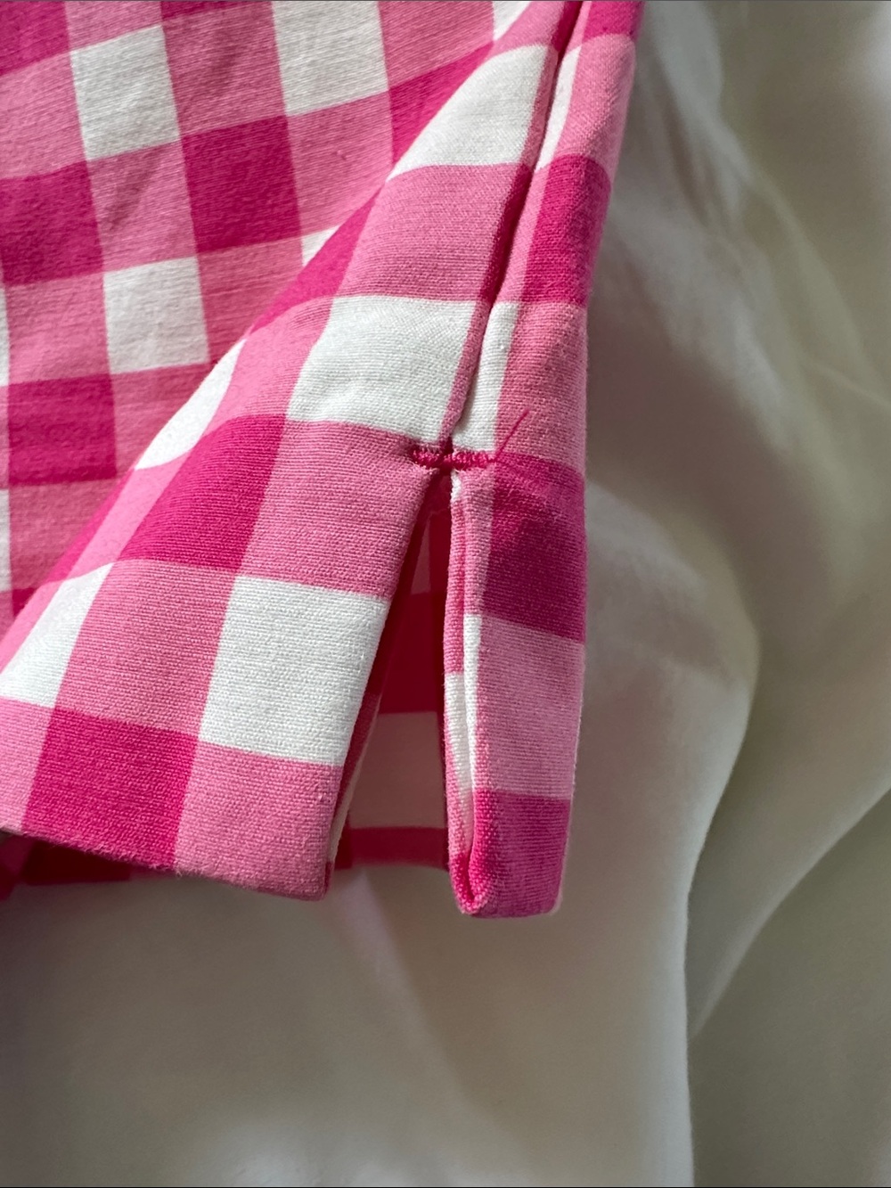 Boden Women’s Bright Pink Gingham Checkered Trouser Mid Rise Ankle Pants Size 6 - Picture 11 of 13